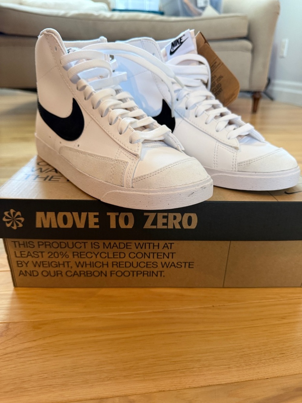 Nike White and Black High-Top Sneakers